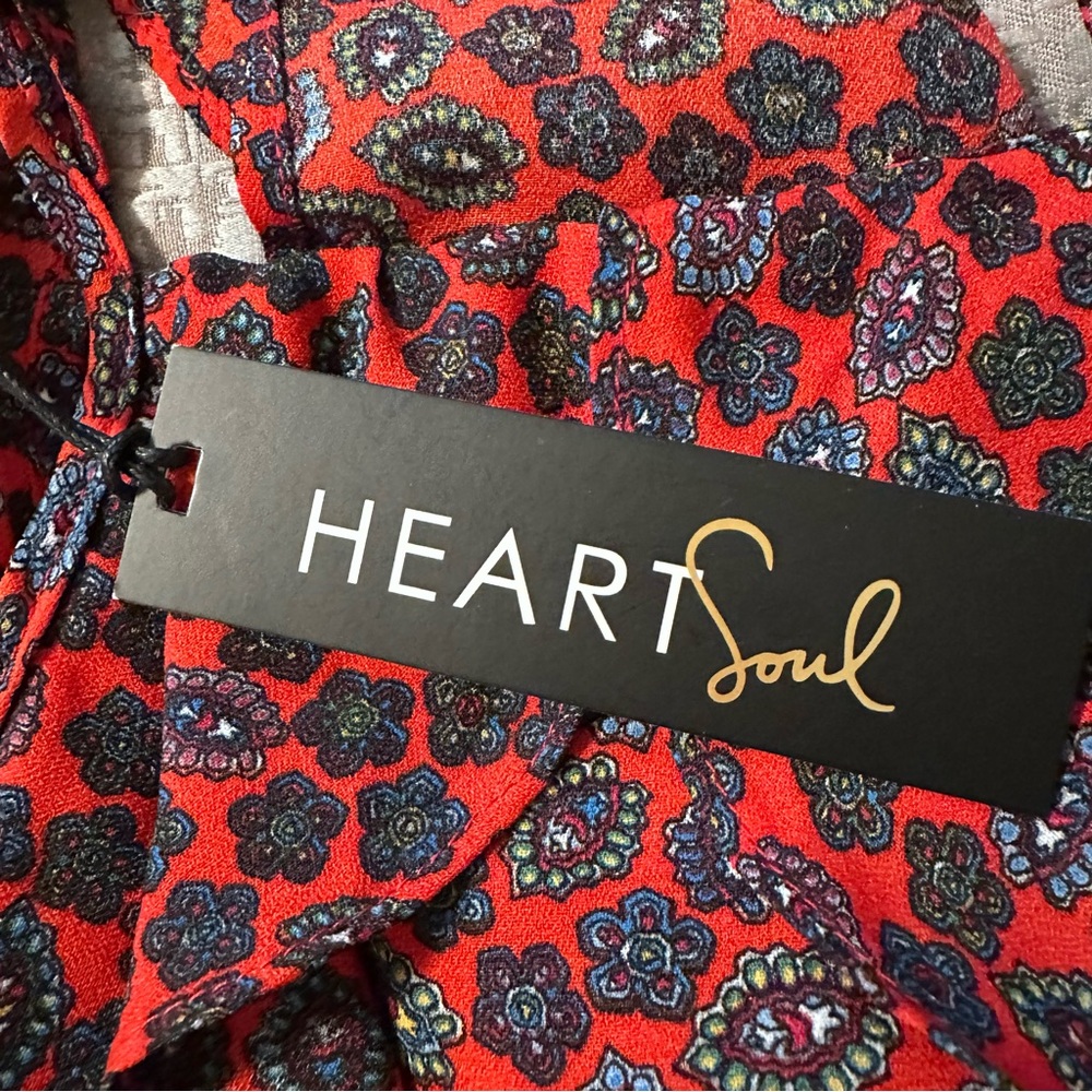 HEART SOUL Red and Black Halter Neckline Ruffled Sundress Size Jr. M NWT - Picture 8 of 9